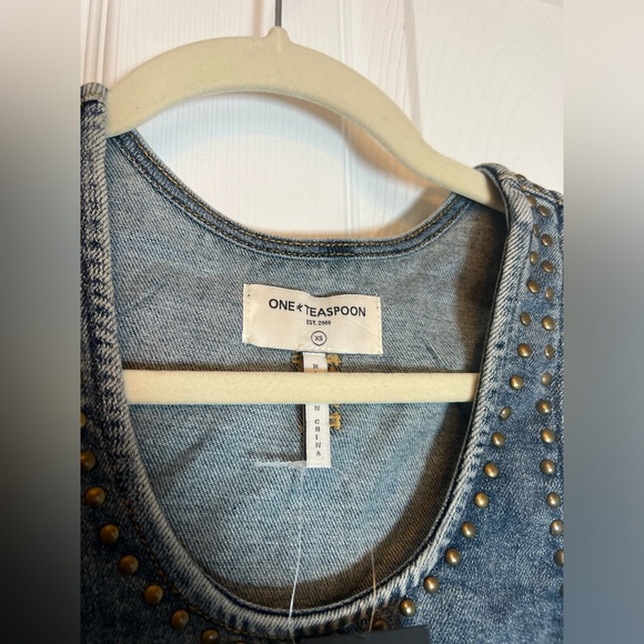 One Teaspoon Denim Mini Dress in Worn Blue - Picture 5 of 8